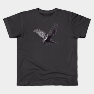 Crow Abstract Art Kids T-Shirt